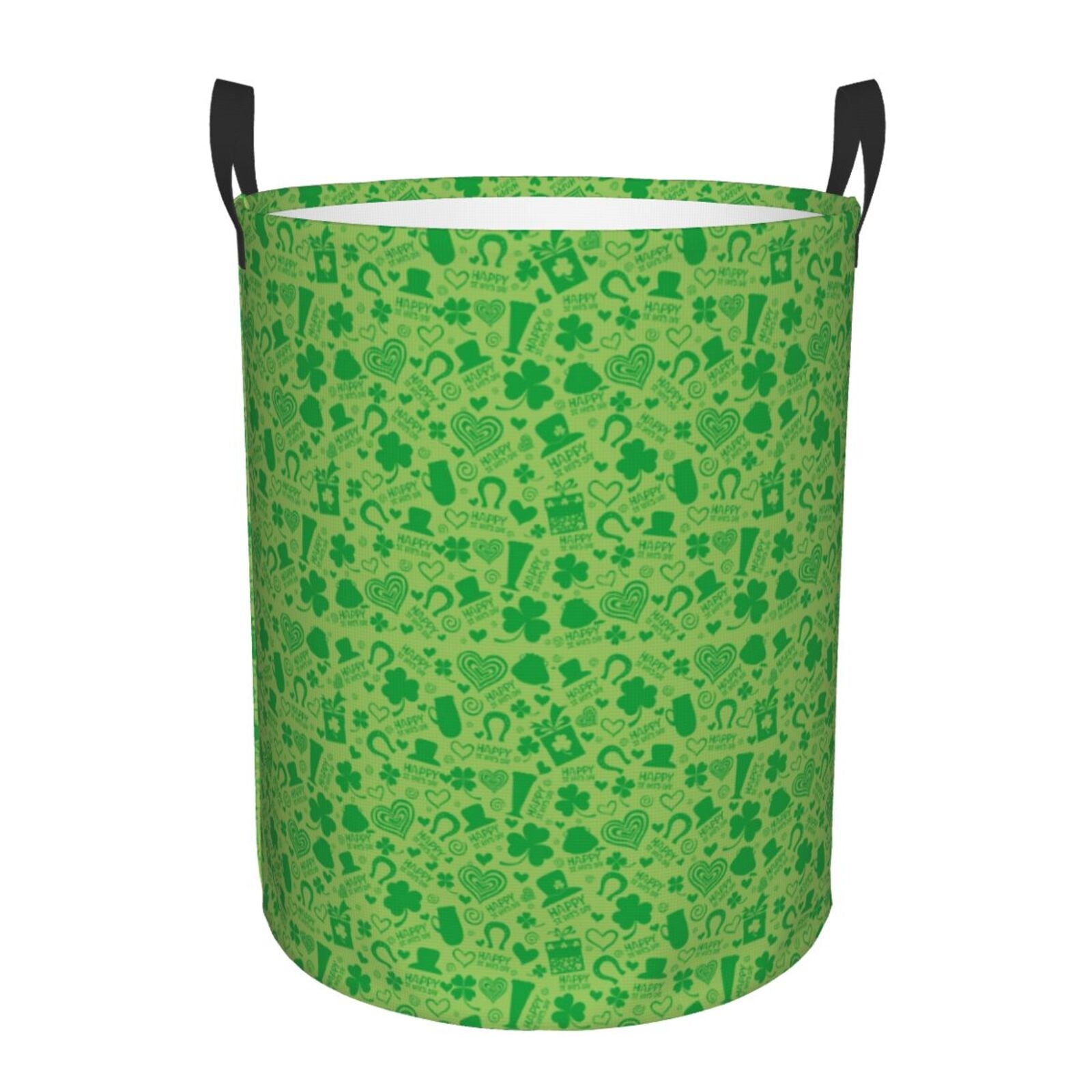 Adobk St Patrick's Day Print Laundry Basket,irty Clothes Hamper with