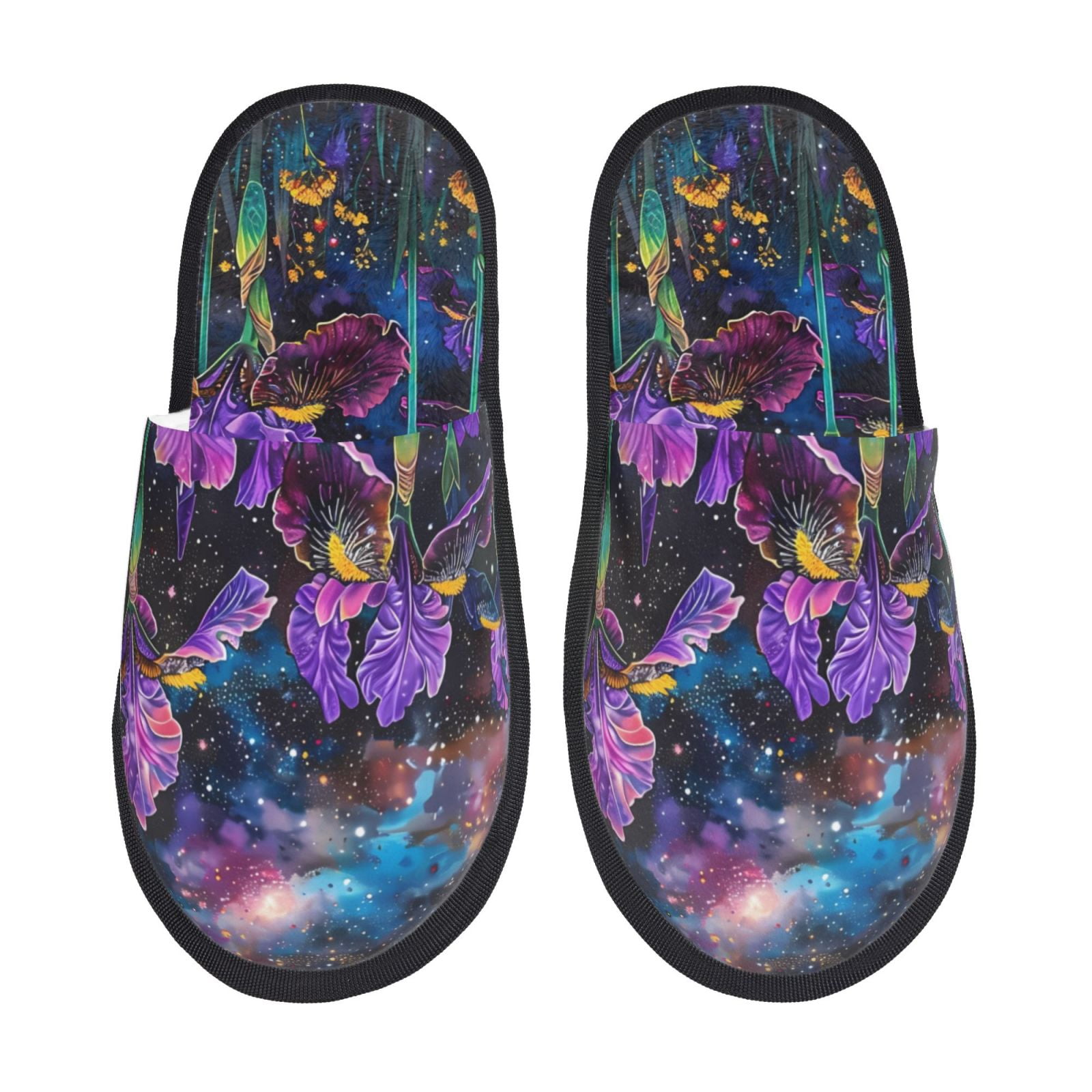 Adobk Starry Night Iris Field Print Slippers Indoor Outdoor,Retro