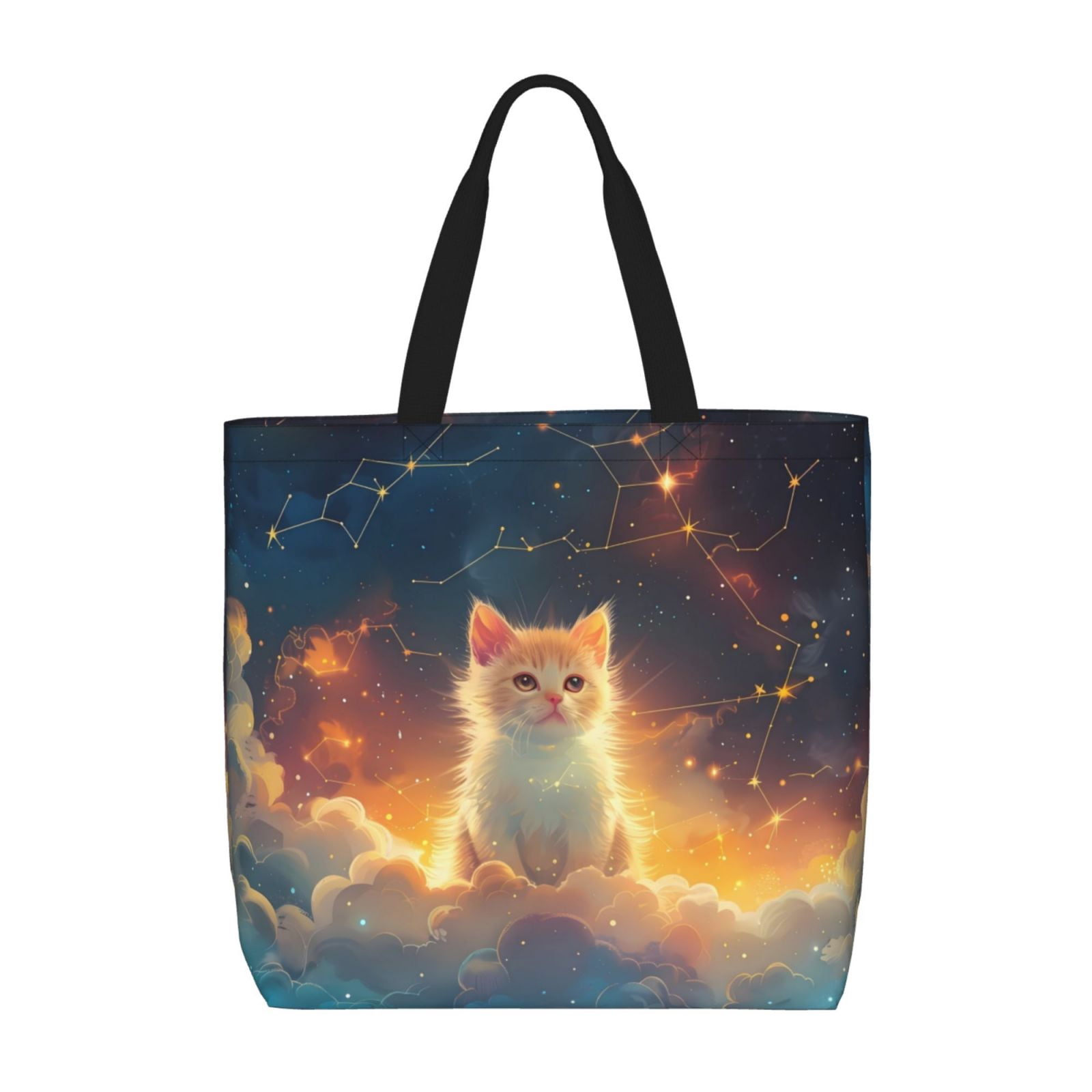 Constellation Star Print Pattern Leather Tote Bag main image 0