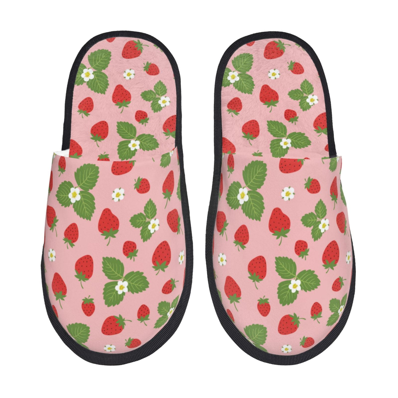 Adobk Strawberries Print Slippers Indoor Outdoor,Retro Slippers House