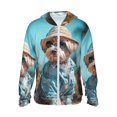 Adobk Stylish Dog in Denim Outfit Men Women Full Zip Sun Protection