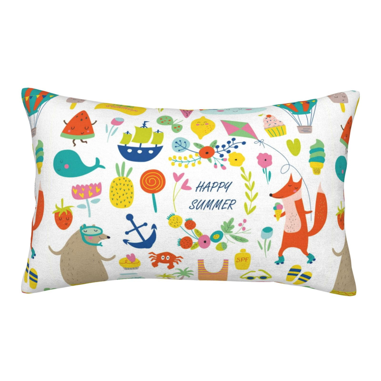 Adobk Summer Animal Print Pillowcases Cotton Queen Pillow Cases,20"x30