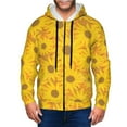 Adobk Sun Flowers Print Mens Fullzip Hoodie, Zipup Hooded Sweatshirt,Pullover & Full Zip