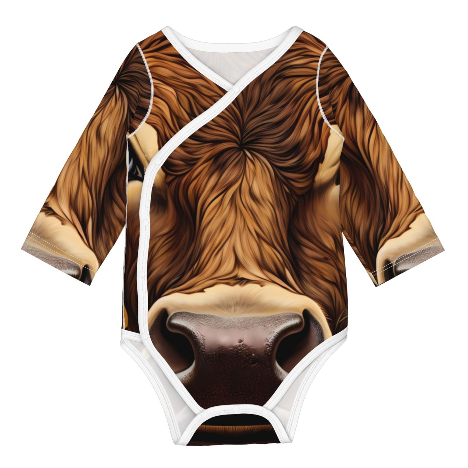 Adobk Sunflower Butterfly Cow Print Baby LongSleeve Bodysuit Baby