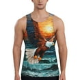 Adobk Textured Bald Eagle Print Men's Workout Tank Tops Sleeveless Mesh