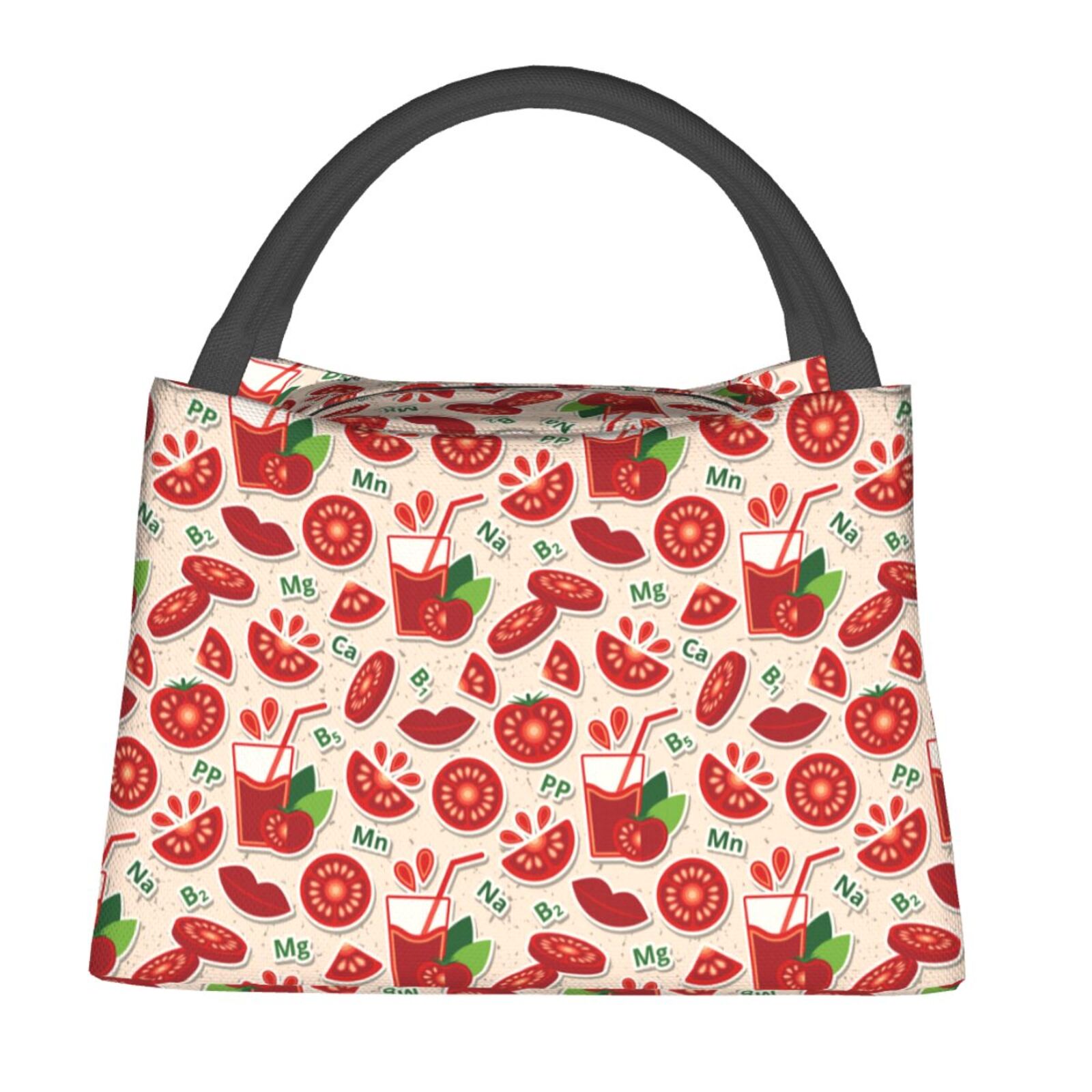 Adobk Tomatoes Print Portable Insulated Lunch Container set, Bento Box