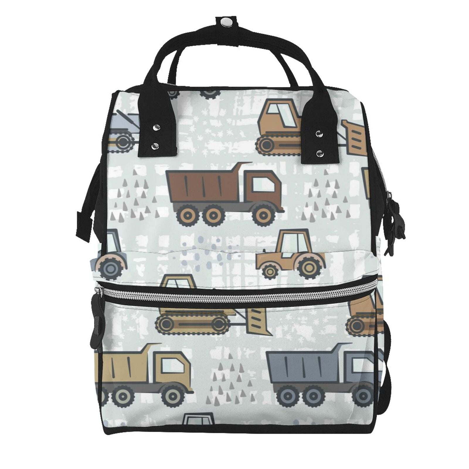 Adobk Tractor and Dumper Print Mummy bag Diaper Tote Bags Larger