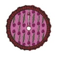 Adobk Tulips Flowers Print Christmas Tree Skirt Party Decorations