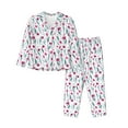Adobk Tulips Flowers Print Pajamas Set Long Sleeve Sleepwear Womens