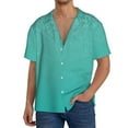 Adobk Turquoise Glitter Print Men's Casual Button Down Shirt Summer