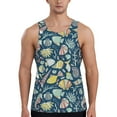 Adobk Underwater Creature Print Men's Workout Tank Tops Sleeveless Mesh