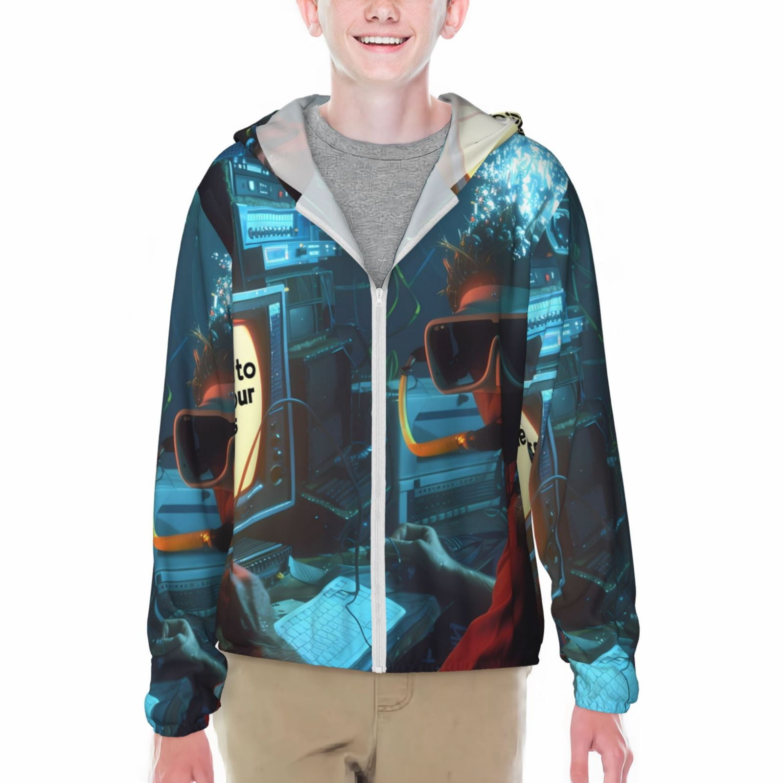 Adobk Underwater Office Diver Print Rash Guard Long Sleeve UPF 50+ UV