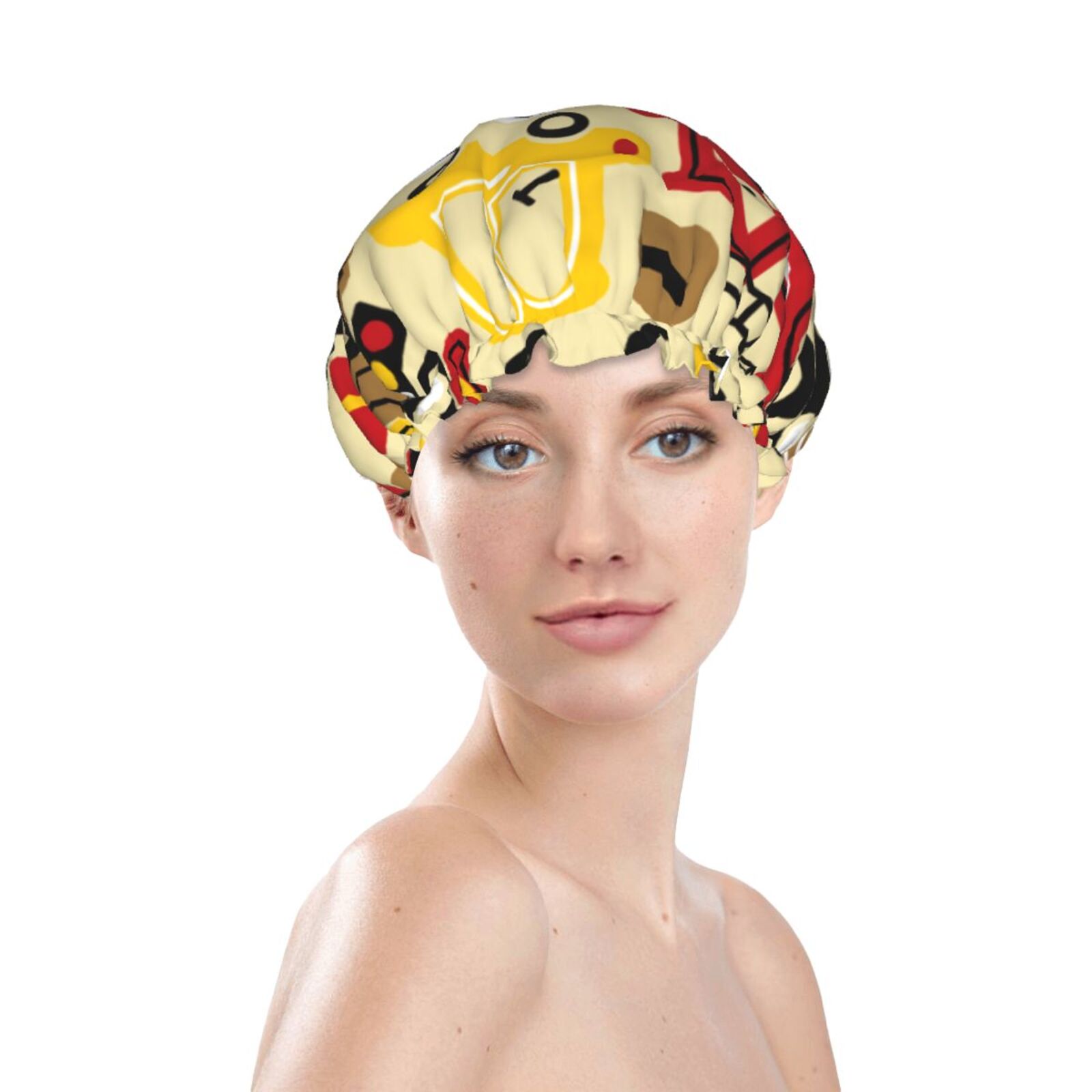 Adobk Vehicles Print Shower Cap Large Shower Cap for Women Reusable