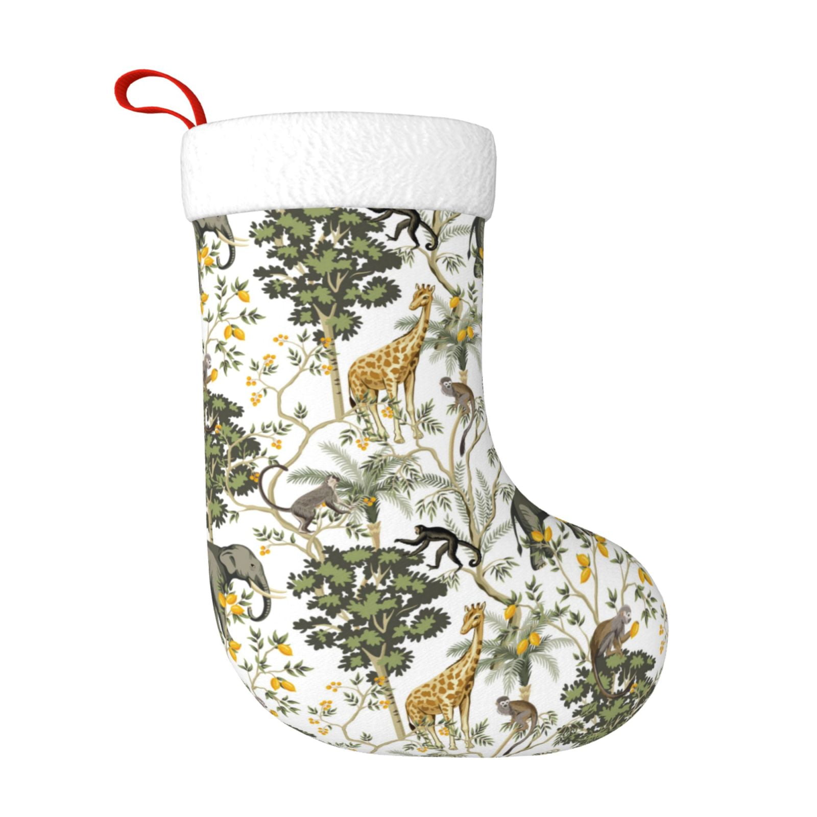 Adobk Vintage Animals Palm Tree Print Christmas Stockings,Christmas