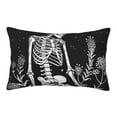 Adobk Vintage Black white Plant skull Print Pillowcases Cotton Queen