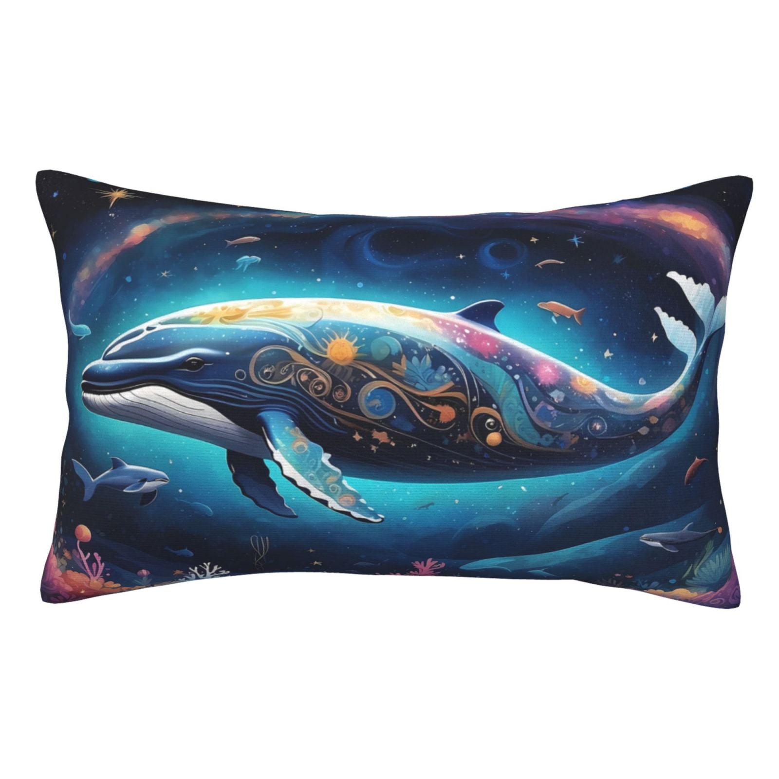 Adobk Vintage Colorful Patterned Dolphin Print Pillow Cases Standard