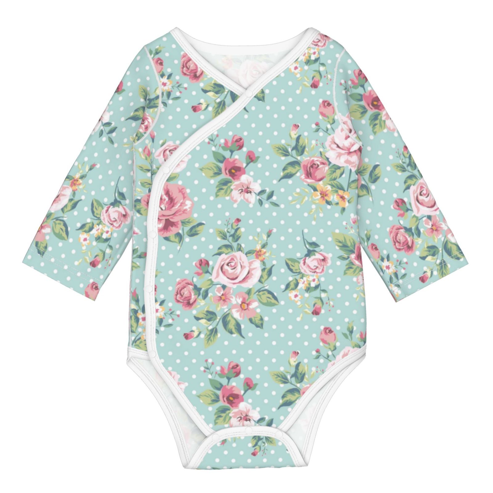 Adobk Vintage Floral Print Baby LongSleeve Bodysuit Baby Clothes