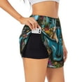Adobk Vintage Pickup Sunflower Dog Print Women's Workout Shorts for