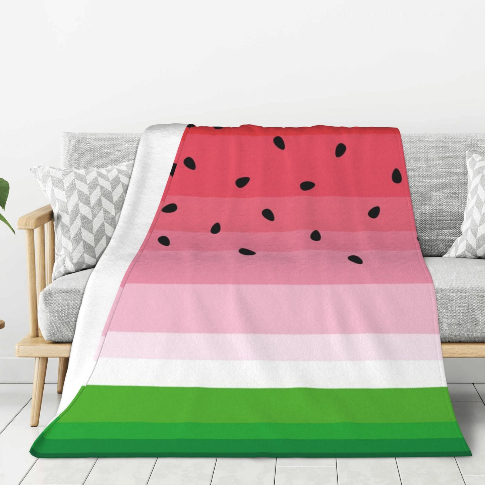 Adobk Watermelon Print Blanket Super Soft Flannel Throw Blanket