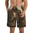Adobk Western Skull Cowboy Print Men's Swim Trunks Hawaiian Bathing