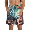 Adobk Western Style Bald Eagle Print Men's Swim Trunks Hawaiian Bathing