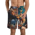 Adobk Whimsical Animal Spiral Print Men's Swim Trunks Hawaiian Bathing