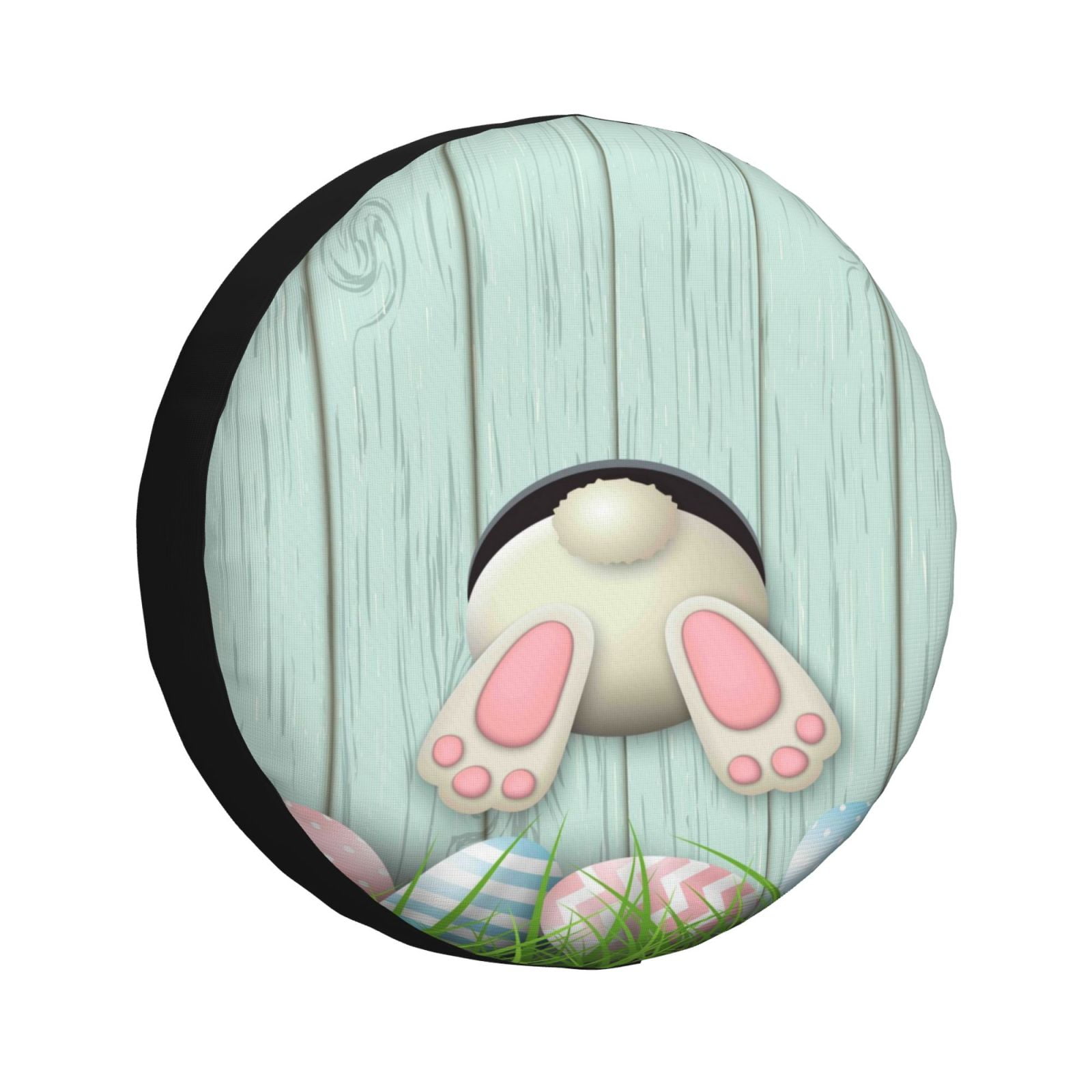 Adobk White Bunny Bottom And Easter Eggs Print Tire Covers, Waterproof