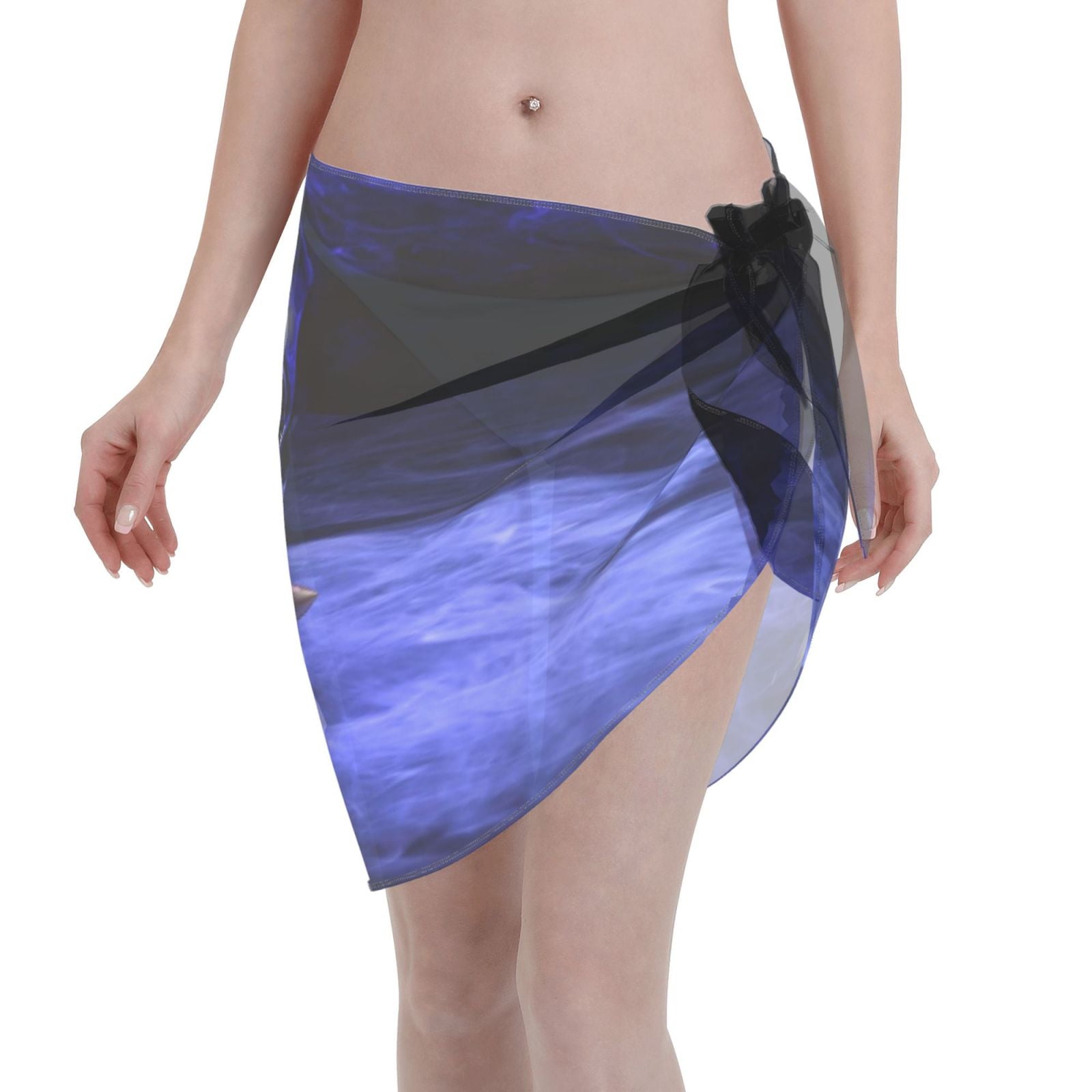 Adobk Women Beach Sarong Bathing Suit Steel Skull Print Wrap Skirt ...