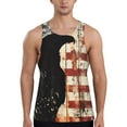 Adobk Wood Grain Bald Eagle Print Men's Workout Tank Tops Sleeveless