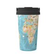 Adobk World Map With Animals 1 Print Stainless Steel Coffee Mug Vacuum