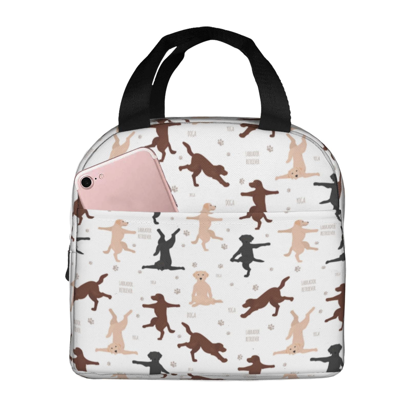 Adobk Yoga Labrador Retriever Print Lunch Bag for Women Men Insulated