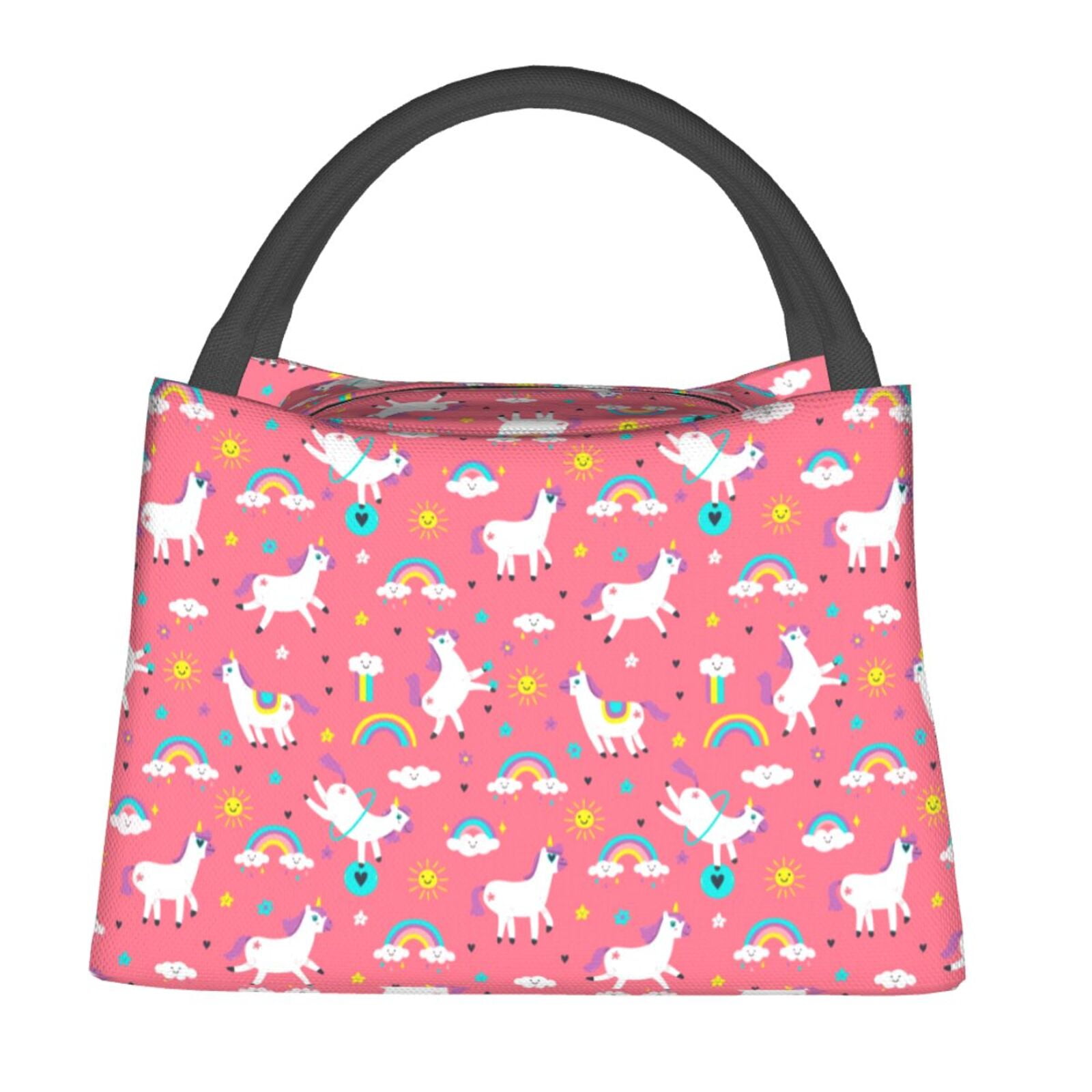 Adobk Yoga Unicorn Print Portable Insulated Lunch Container set, Bento
