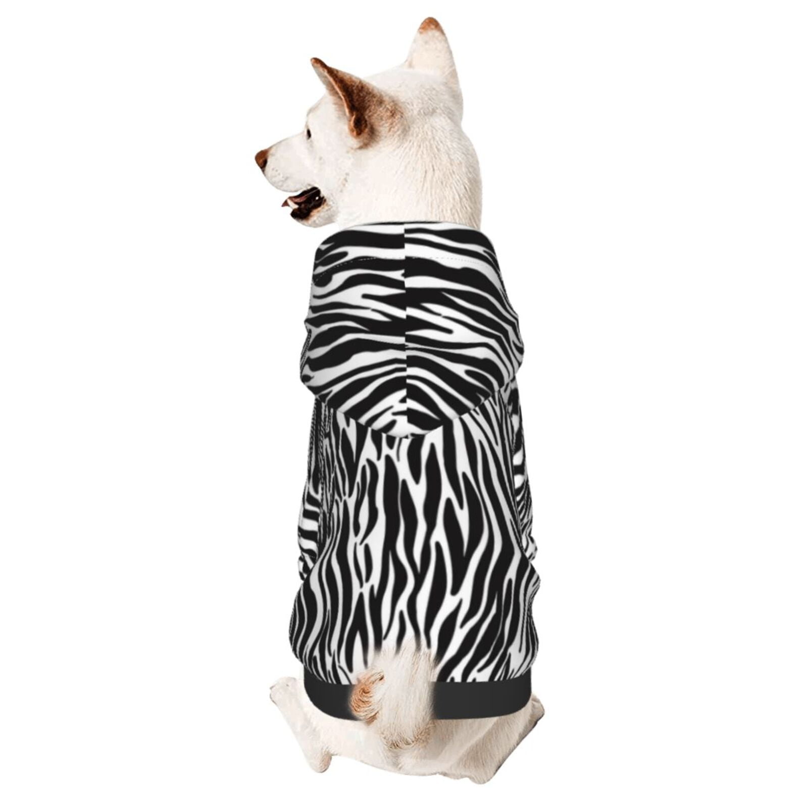Adobk Zebra Print Dog Hoodie Dog Sweater Stylish Dog Clothes Print Pet