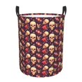 Adobk cool rock Skull record Print Laundry Basket,irty Clothes Hamper