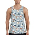 Adobk cute Mushroom Village Print Men's Workout Tank Tops Sleeveless