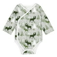 Adobk green plaid Moose tree Print Baby LongSleeve Bodysuit Baby