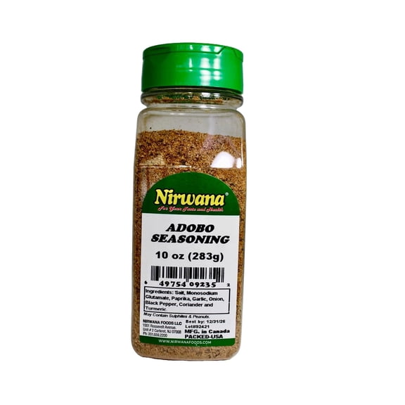 Adobo Seasoning Bold & Flavorful Blend for Meats, Vegetables, Soups & Marinades Essential Pantry Staple for Latin & Global Cuisine 10 oz Jar by Nirwana