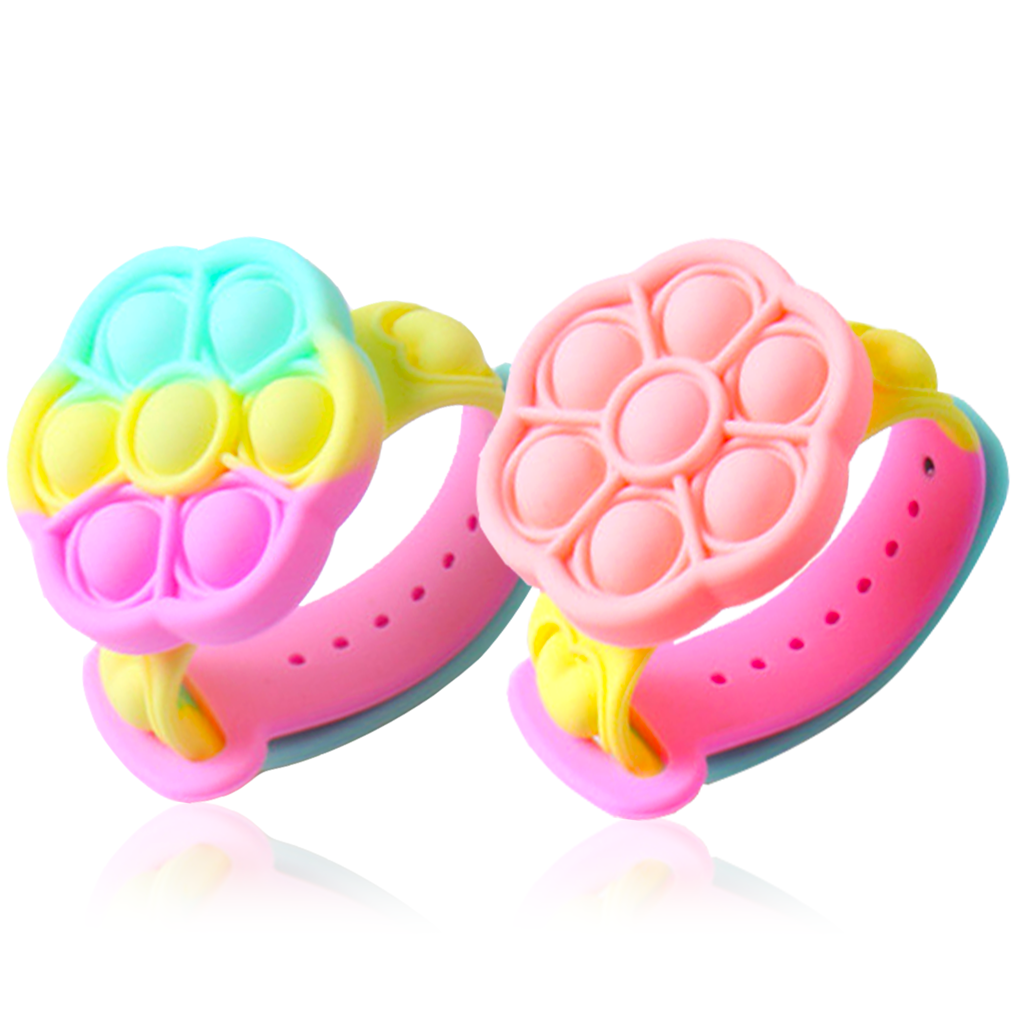 Necano 4 Pack Rainbow Pop Fidget Toy, Push Pop Bubble Fidget Sensory Toy  for Kids and Adults, Fidget Popper Stress Reliever- 4 Shapes Sensory Fidget  Poppers – Circle, Square, Rainbow, Heart 