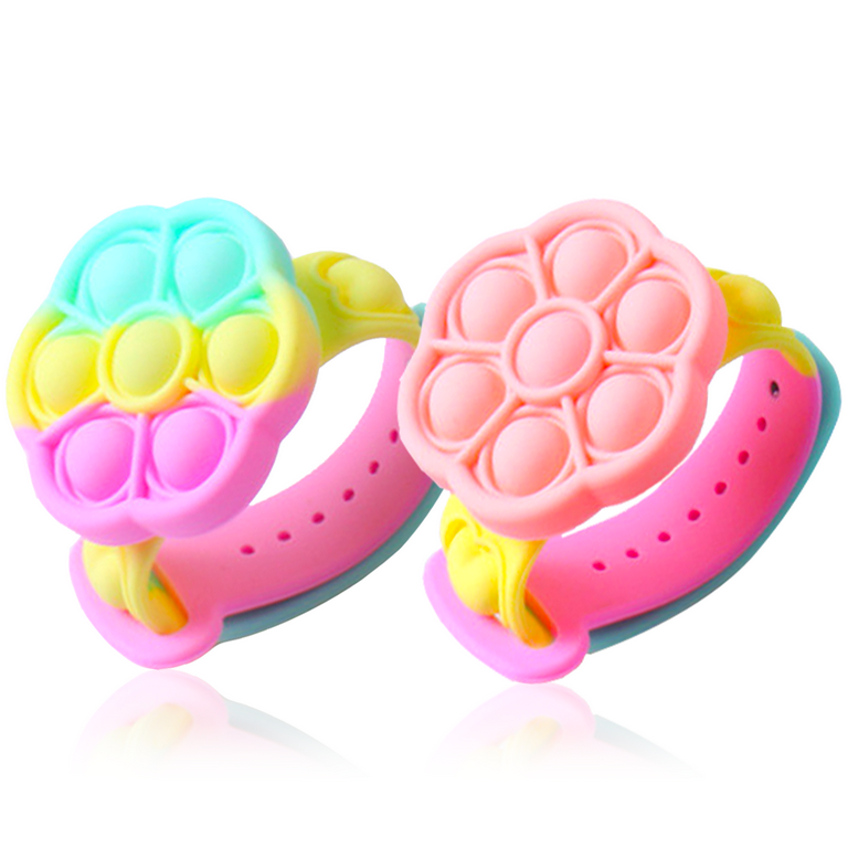 6pcs Bracelet Push Bubble Simple Dimple Bracelet Décompression Anti Stress  Reliever Fidget Toy Pour Enfants Cadeau Popite Fidget Jouets