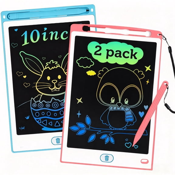 Adofi 10-inch LCD Writing Tablet for Kids, 2 PCS Writing Board for Kids, Boogie Board for 2 -6 Year Old Boys Girls, Electronics Drawing Board