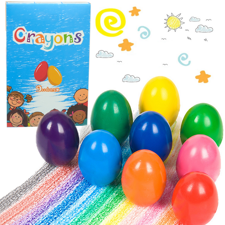 Adofi Easter Egg Crayon Children's Safety Crayon 9 Colors Non
