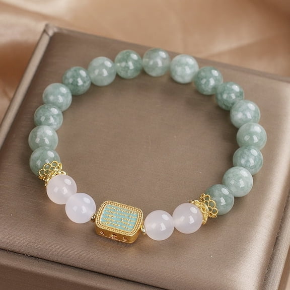 Adofi Healing Power Energy Jade Crystal with Gift Box & Pouch, Mothers Day Gifts, Gradient Green