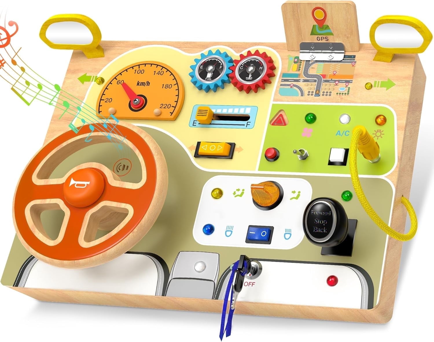 Tablero Montessori WuKi – Juguete De Motricidad Fina Para Viajes, De Madera, Incluye Libro Interactivo, A Partir De 3 Años