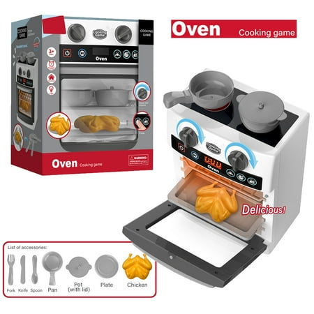 Adofi Realistic Pretend Play Oven Kitchen Accessories with Lights & Sounds