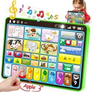 Adofi Trilingual Learning Toys for Toddlers 1-3 Years, Learning Tablet with Music and Lights, Montessori Speech Therapy Toys, STEM Toddler Toys Age 1-3 Gifts, Musical Baby Toys for 1 Year Old