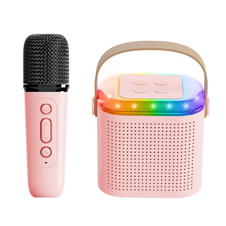 Adofi Upgraded Mini Karaoke Machine for Kids, Portable Bluetooth Speaker  with Wireless Microphone for Kids Toddler, Gifts for Girls and Boys  Birthday