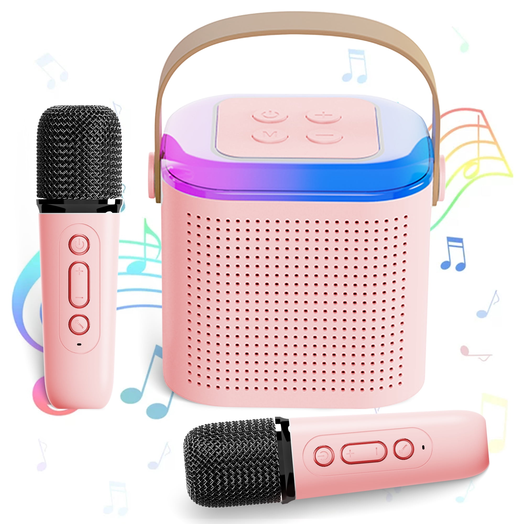 Karaoke Machine for Kids, Mini Karaoke Toys with 2 Wireless