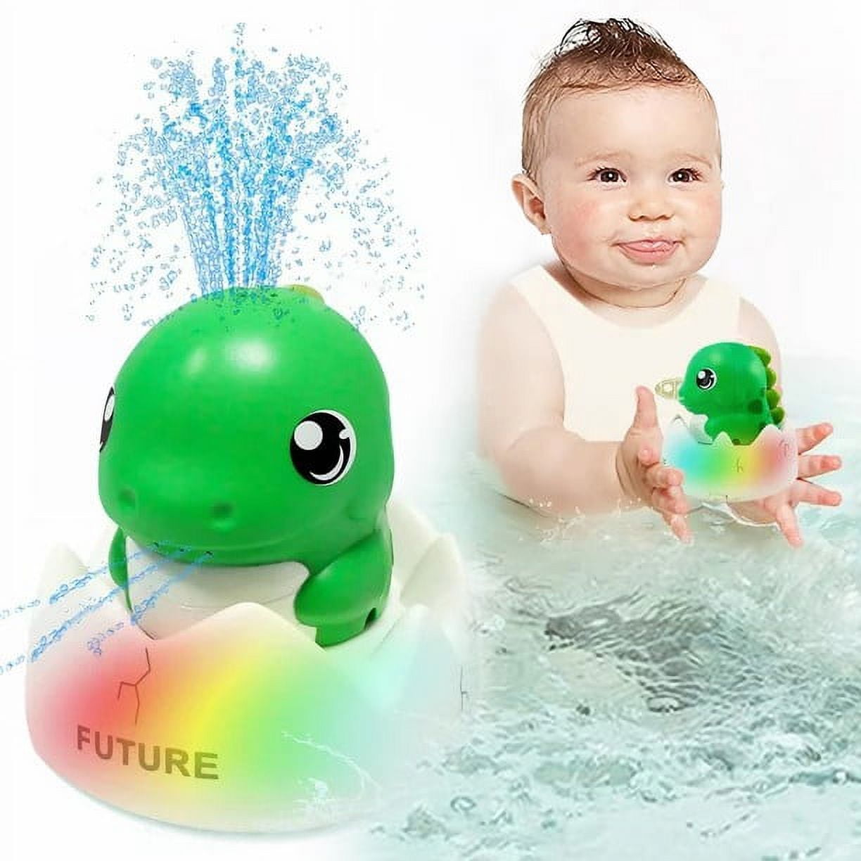  OENUX Baby Bath Toys for Infants 6-12 Months,Light Up Bath Toys  with Rechargeable Battery and Upgraded Waterproof Design,Toddla Dinosaur  Bath Toy Sprinkler for Toddlers Infant Kids Boys Girls 1-3 : Toys