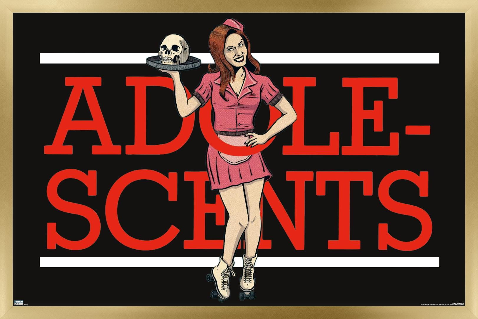 Adolescents - Logo Wall Poster, 22.375" x 34", Framed