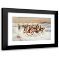 thumbnail image 1 of Adolf Baumgartner-Stoiloff 18x13 Black Modern Framed Museum Art Print Titled - Wedding Procession in a Winter Landscape, 1 of 5
